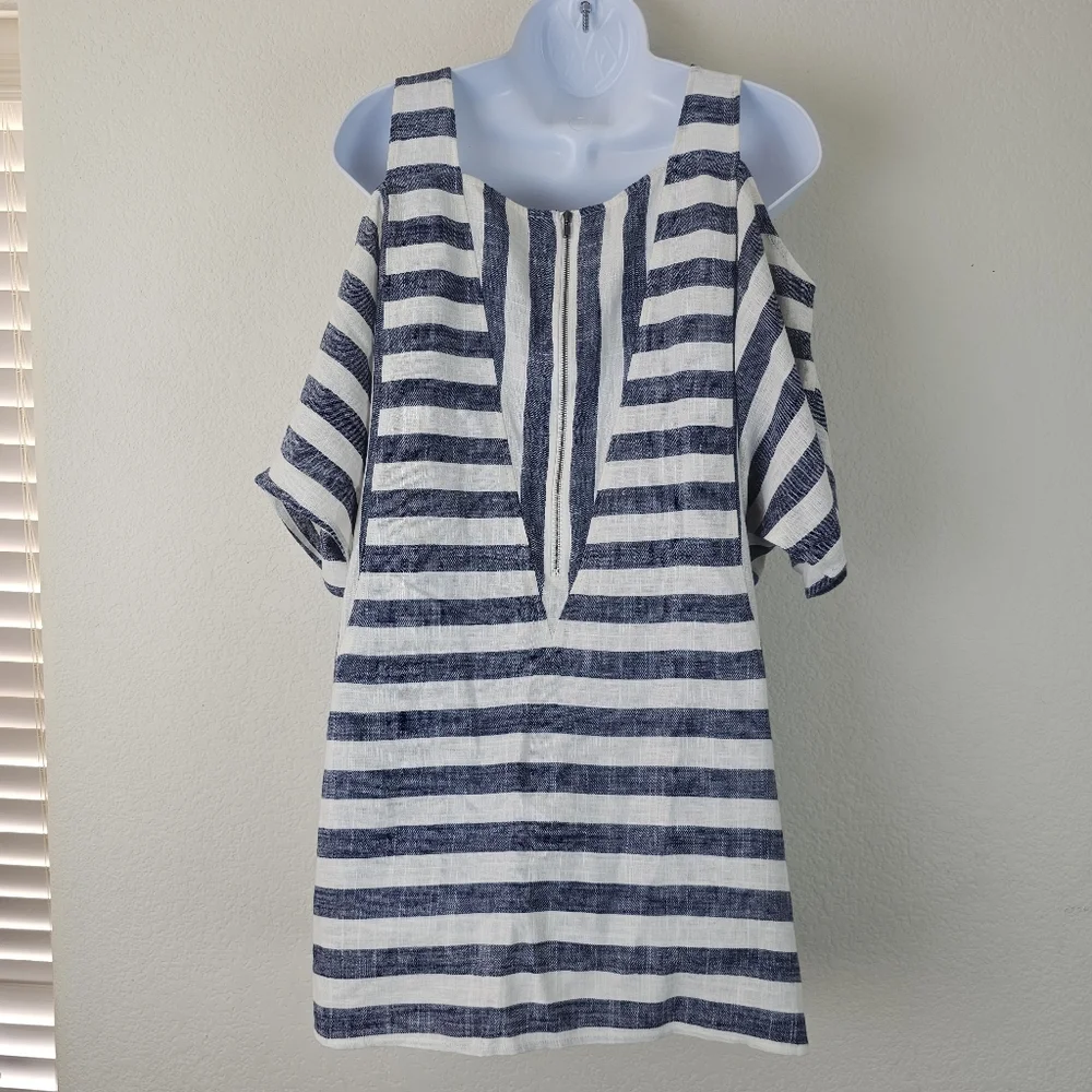 Soft Surroundings Sunset Park Linen Blend Cold Shoulder Tunic M